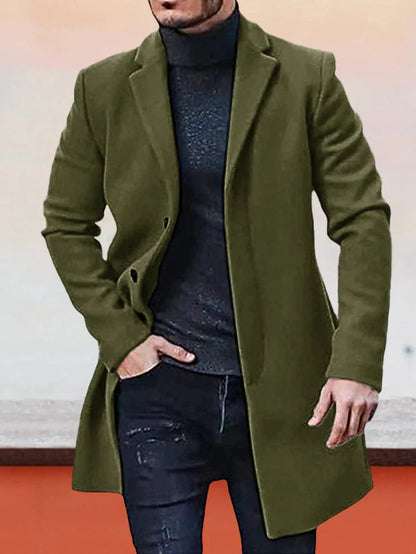 🔥Solange der Vorrat reicht 40 % Rabatt!🎉Herren einreihige einfarbige Jacke mit Schnalle