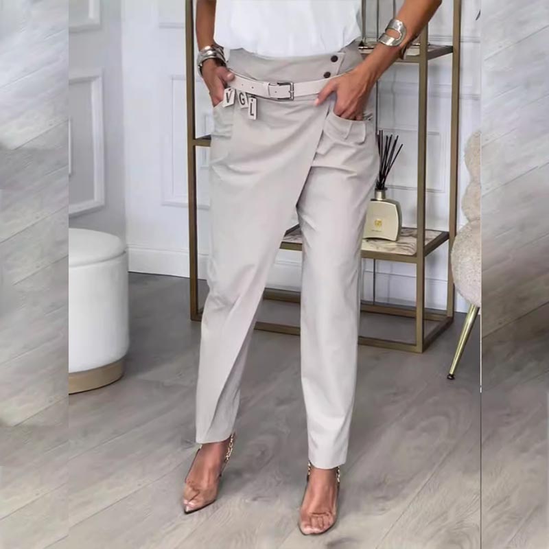 💖Einfarbige, unregelmäßige Freizeithose für Damen