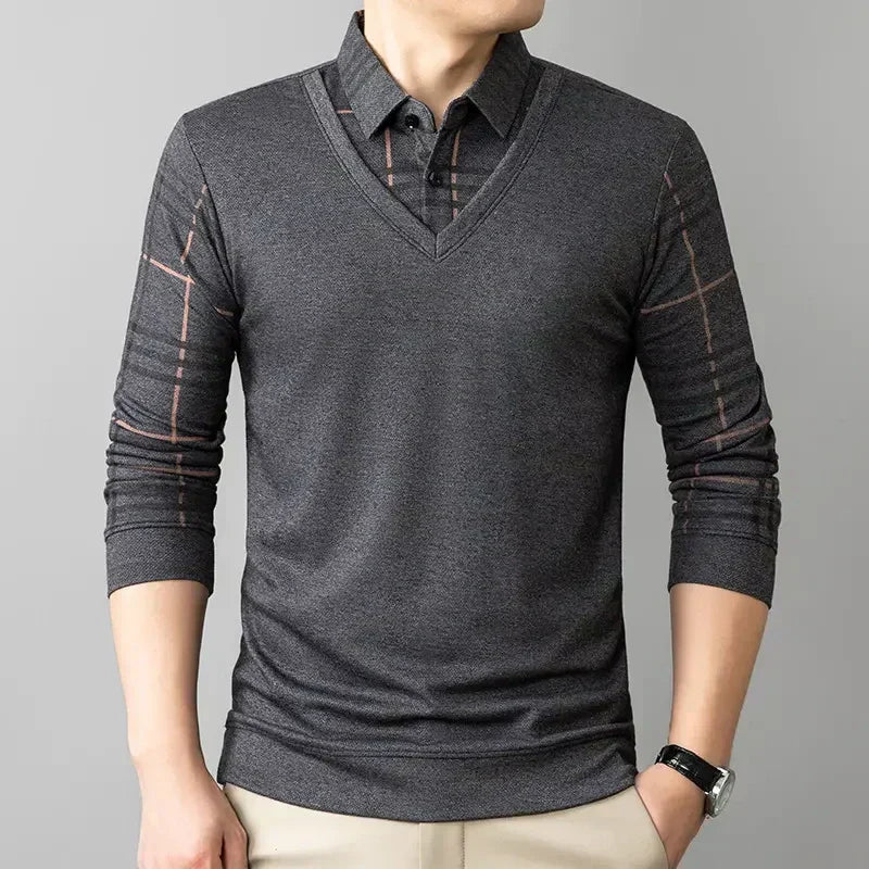 🎁Finto top caldo da uomo in due pezzi con risvolto👖