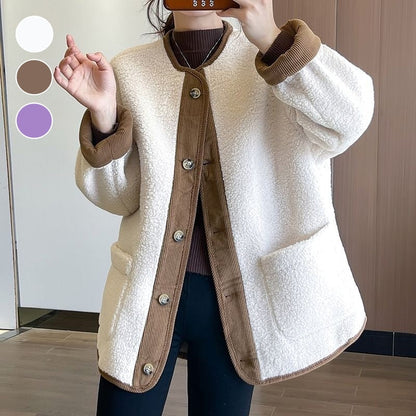 56% de descuento🔥Abrigos de color liso con botones y bolsillos para mujer