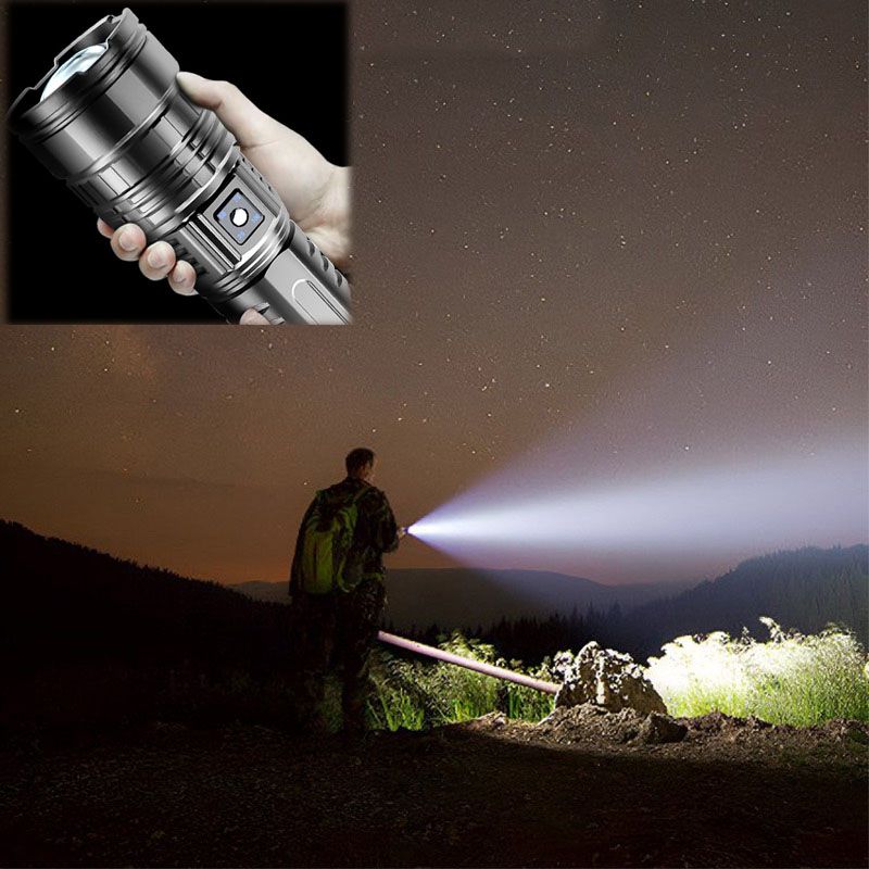 Multifunksjonell hvit laser teleskopisk zoom taktikk lommelykt