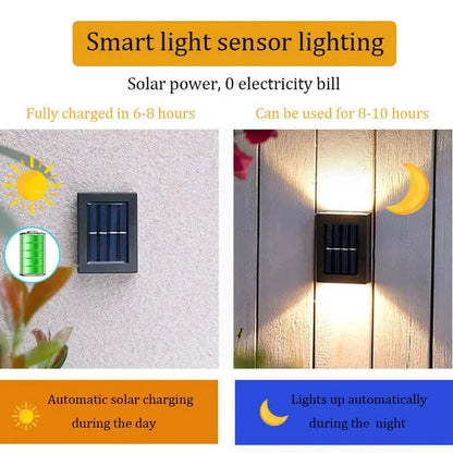 Lampe murale décorative étanche à puissance solaire pour la terrasse