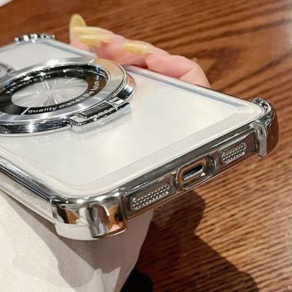 Sconto del 49%🔥Custodia per telefono con lente magnetica e supporto, trasparente e con una sensazione di metallo nudo di alta qualità