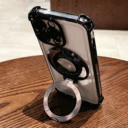 Sconto del 49%🔥Custodia per telefono con lente magnetica e supporto, trasparente e con una sensazione di metallo nudo di alta qualità