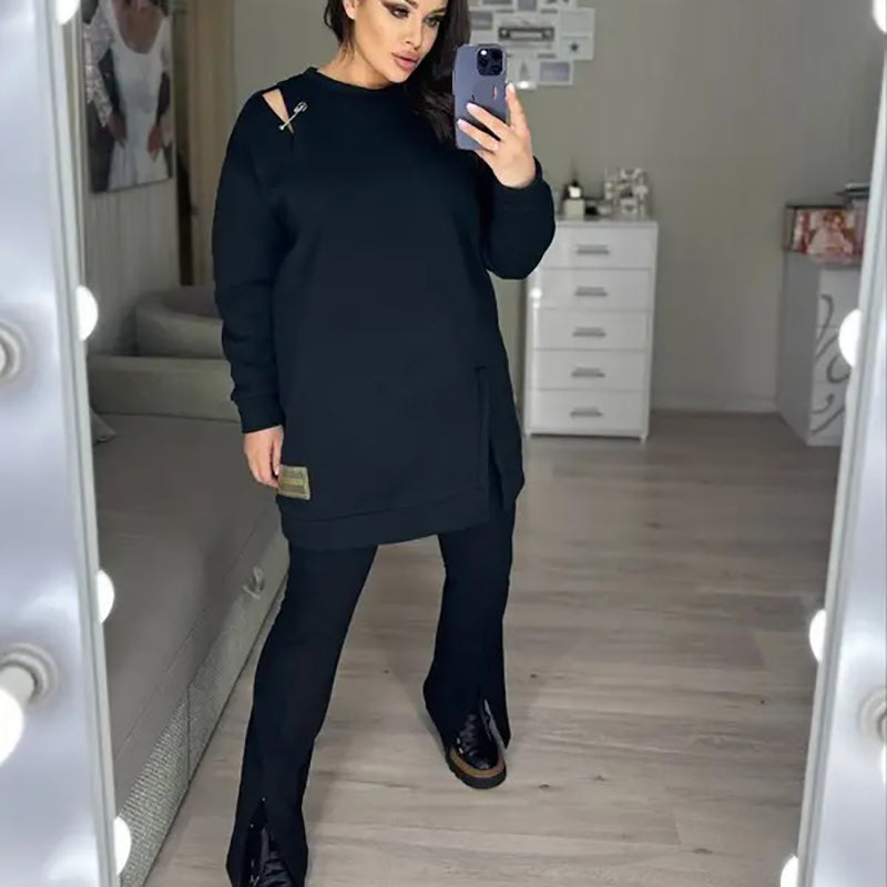 Kadınlar için şık kesim sweatshirt elbisesi