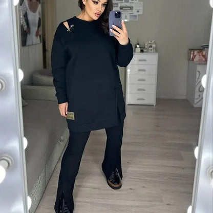 Kadınlar için şık kesim sweatshirt elbisesi