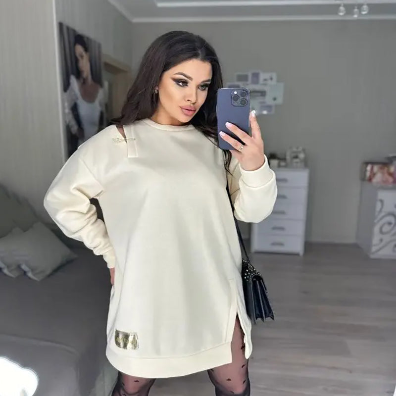 Kadınlar için şık kesim sweatshirt elbisesi
