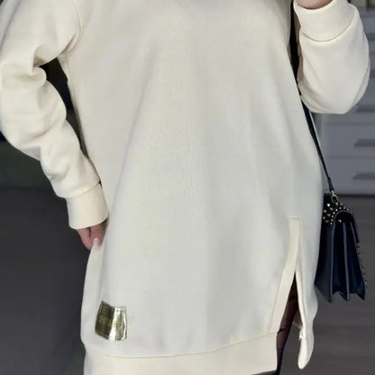 Kadınlar için şık kesim sweatshirt elbisesi