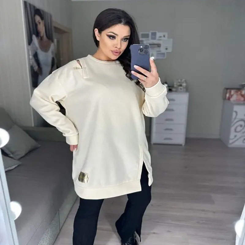 Kadınlar için şık kesim sweatshirt elbisesi