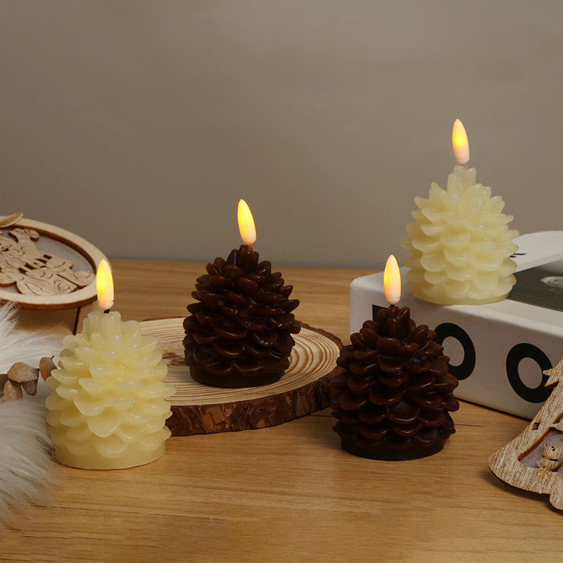 🎉 Flammenlose LED-Tannenzapfenkerzen für stimmungsvolle Deko das ganze Jahr über! 🌲💡