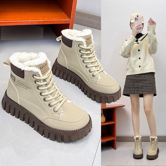 Warm outdoor snow boots for women in winter
