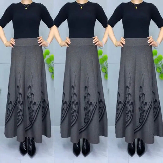 ✨Elegant high-waisted A-line skirt made of synthetic wool for women👗💖