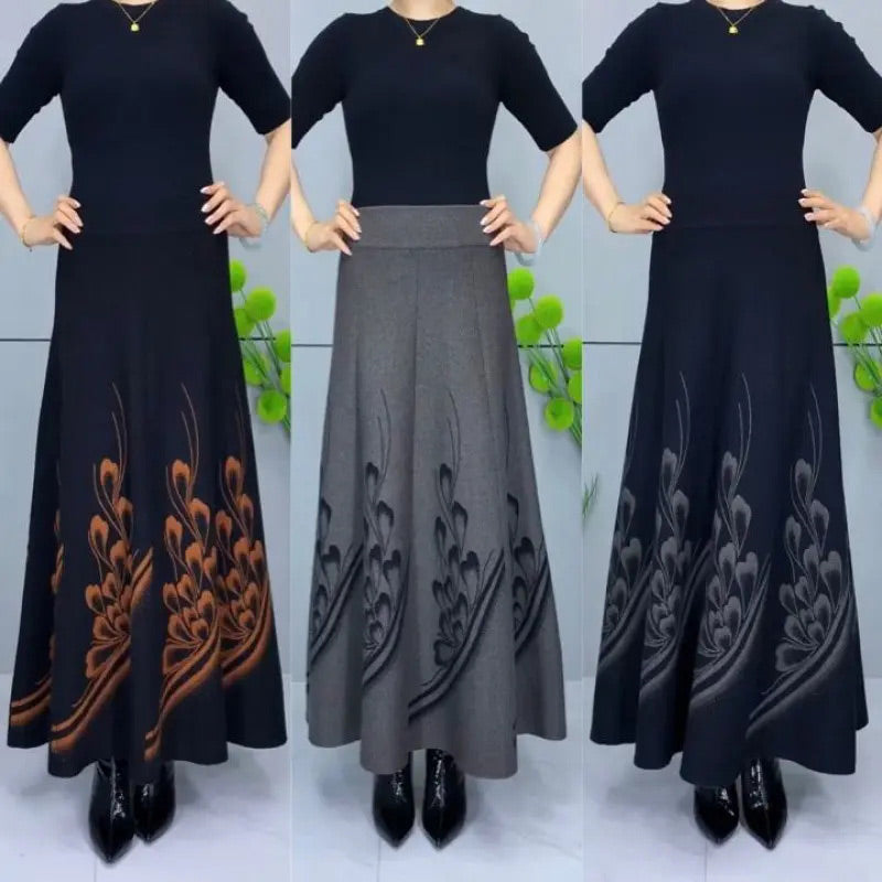 ✨Elegante gonna a trapezio a vita alta in lana sintetica da donna👗💖