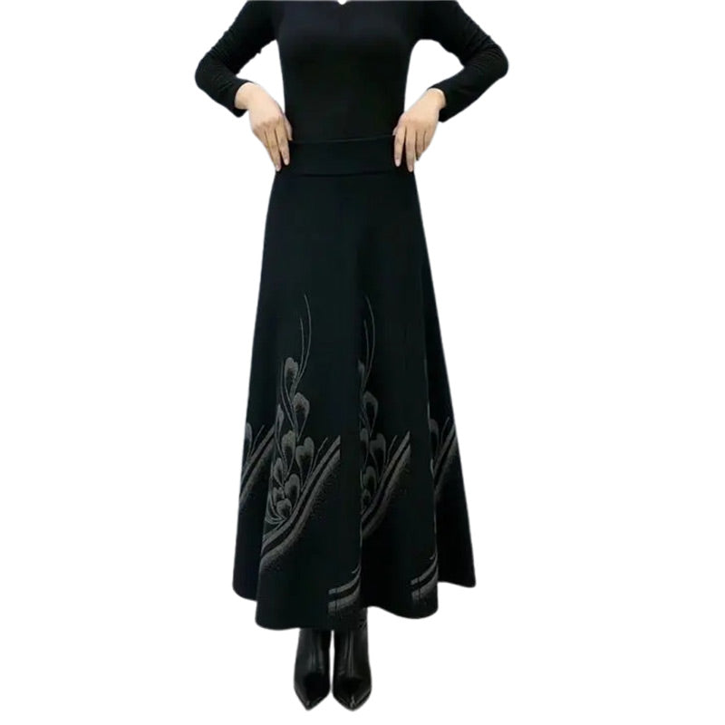 ✨Elegante gonna a trapezio a vita alta in lana sintetica da donna👗💖