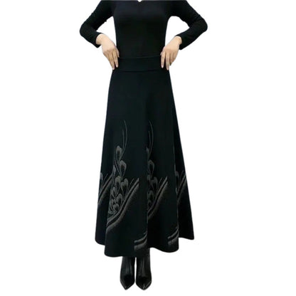 ✨Elegante gonna a trapezio a vita alta in lana sintetica da donna👗💖