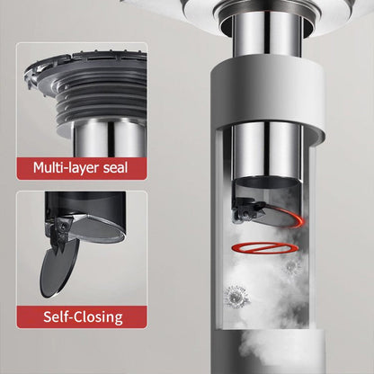 ✨🛁Piletta di scarico a chiusura automatica con raccogli-capelli