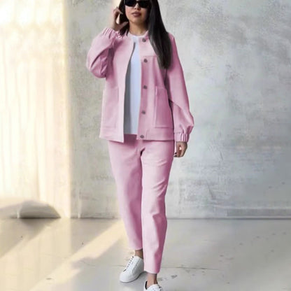 ✨Avslappet sett med topp og bukse med knappestolpe👗