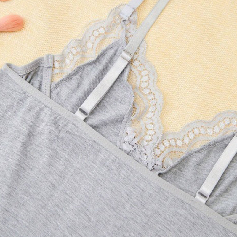 💖HOT SALE: 49% KORTING💖Sexy nachthemd met kanten rand, split en strikversiering voor dames