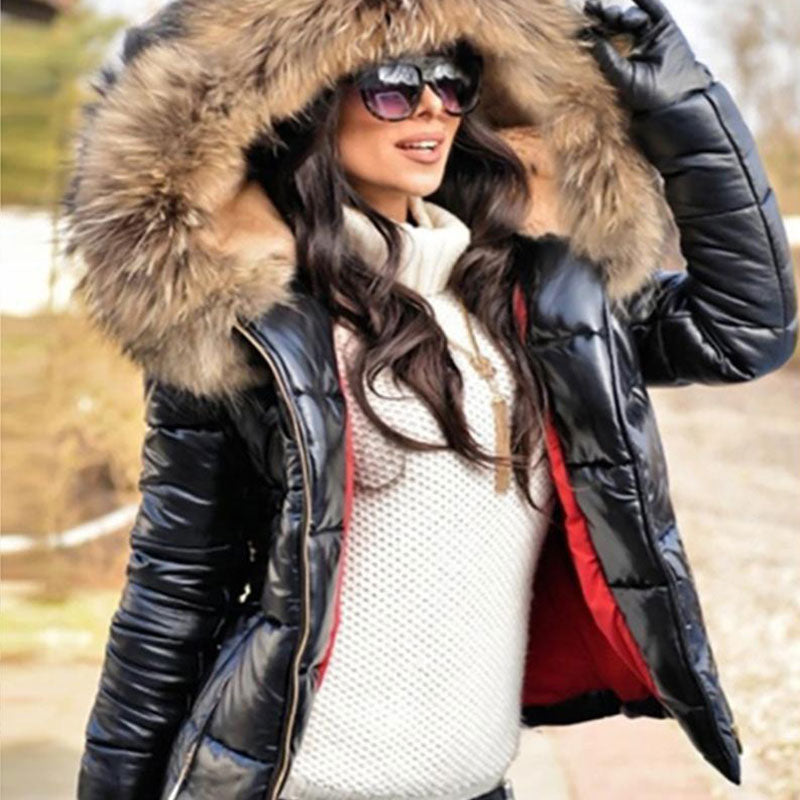 ❄️☃️Offre spéciale hiver-🔥🔥Veste à capuche décontractée et chaude avec grand col en fourrure pour femme