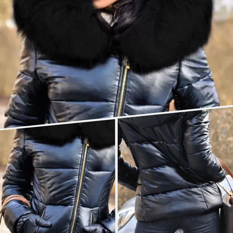 ❄️☃️Offre spéciale hiver-🔥🔥Veste à capuche décontractée et chaude avec grand col en fourrure pour femme