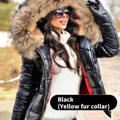 ❄️☃️Offre spéciale hiver-🔥🔥Veste à capuche décontractée et chaude avec grand col en fourrure pour femme