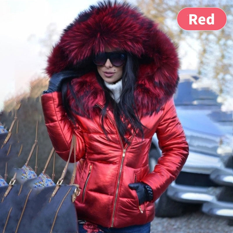 ❄️☃️Offre spéciale hiver-🔥🔥Veste à capuche décontractée et chaude avec grand col en fourrure pour femme