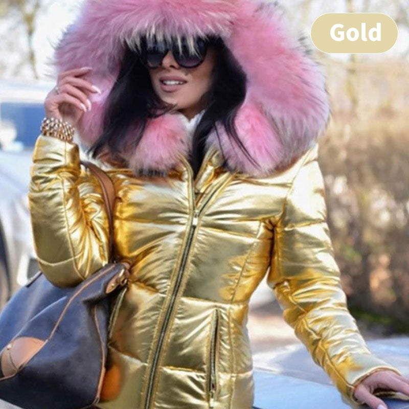 ❄️☃️Offre spéciale hiver-🔥🔥Veste à capuche décontractée et chaude avec grand col en fourrure pour femme