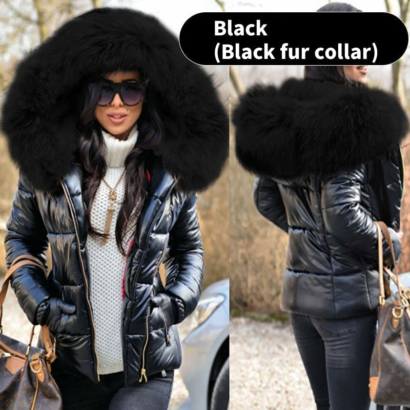 ❄️☃️Offre spéciale hiver-🔥🔥Veste à capuche décontractée et chaude avec grand col en fourrure pour femme