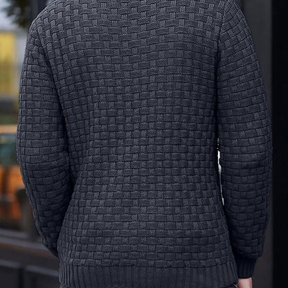 💜 LETZTER TAG DER AKTION – 50 % RABATT 💜Herren Pullover mit strukturiertem Stehkragen