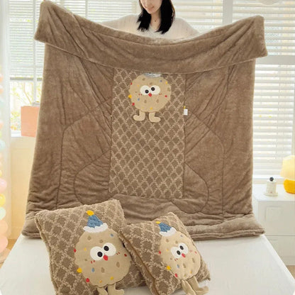 Fumetto 2 in 1 cuscinetto di peluche convertibile