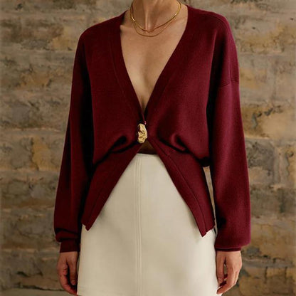 🎅Early Christmas Sale-Elegant One Button Knitted Sweater for Women
