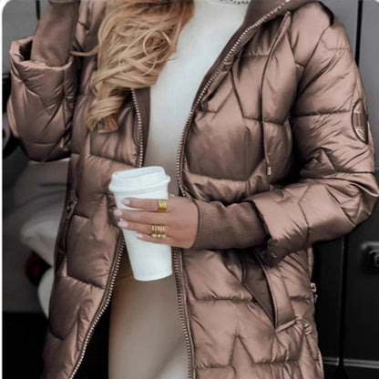 🔥Solange der Vorrat reicht 40 % Rabatt!🎉Damen Winter Warme Kapuzen-Mantel in mittlerer Länge