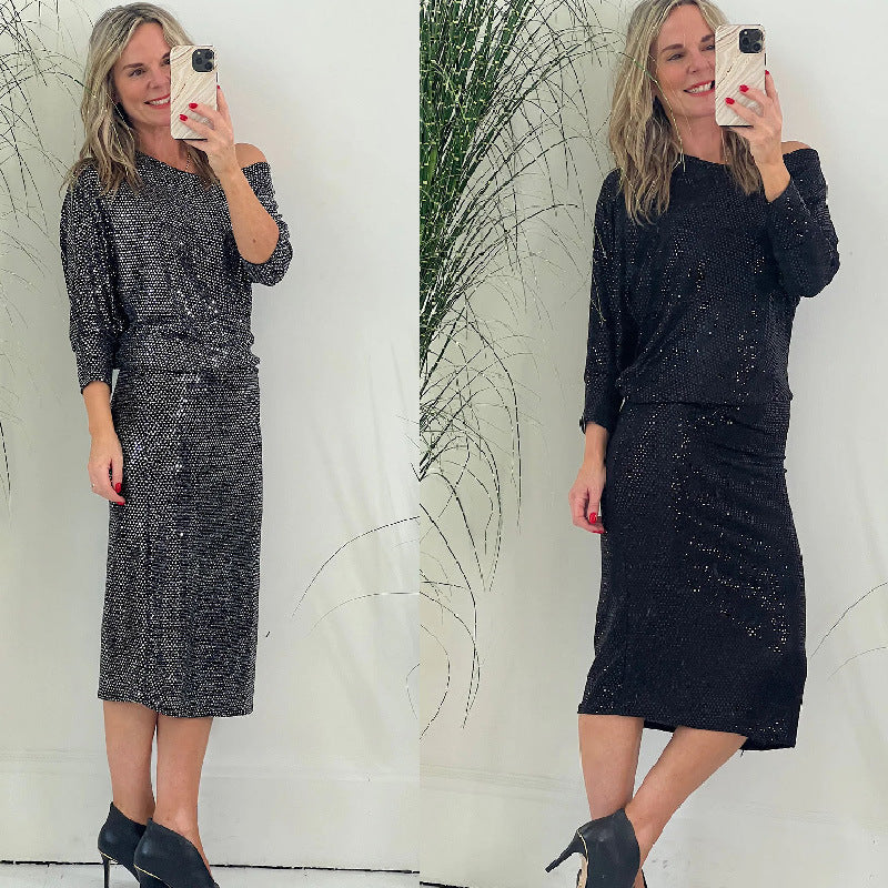 🎅Venta de Navidad✨Vestido de noche de lentejuelas para mujer