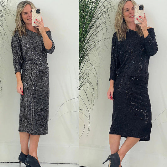 🎅Weihnachts-Sale✨Damen Pailletten Abendkleid