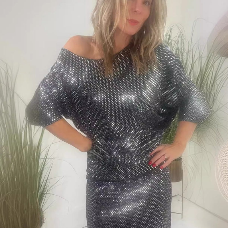 🎅Julesalg✨Kjole med paljetter for kvinner
