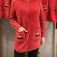 Pull ample et chaud à col rond et poches pour femmes【Kostenloser Versand】