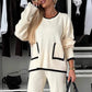 🎁Limited-time Christmas offer🎄Women's colorblock top and wide-legged pants set