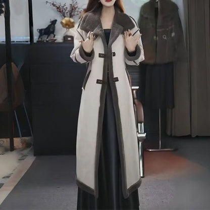 Nuovo stile invernale 2024 🔥Cappotto in pile scamosciato da donna, elegante cappotto di pelliccia lungo fino al ginocchio, stile western