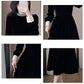 Elegant women's dress with a circular neckline and long sleeves