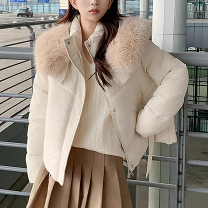 ❄️Winter Specials❄️ Warm women's short jacket with puffy collar and full zip