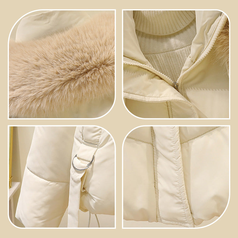 ❄️Offerte invernali❄️ Giacca corta calda da donna con collo a sbuffo e cerniera completa