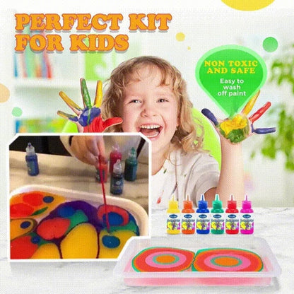 El mejor regalo para los niños.🎁Juego de pintura al agua con efecto marmoleado