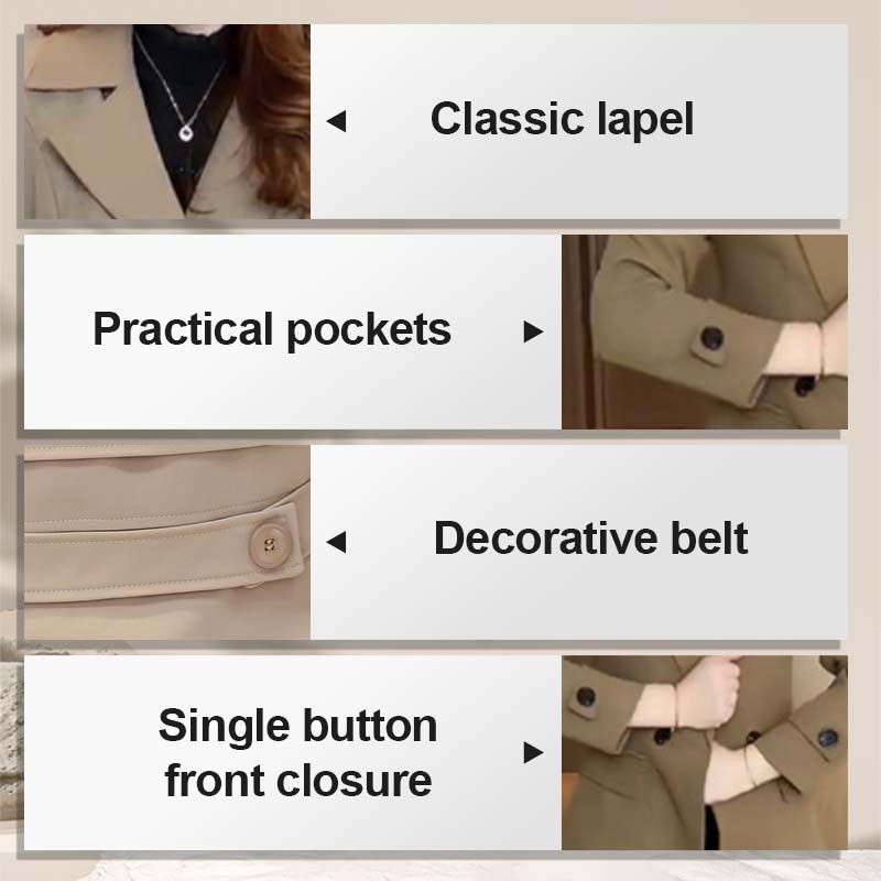 Damesmode slanke trench jas