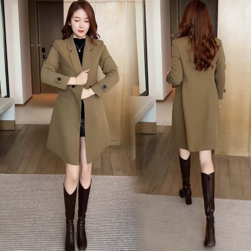Damesmode slanke trench jas