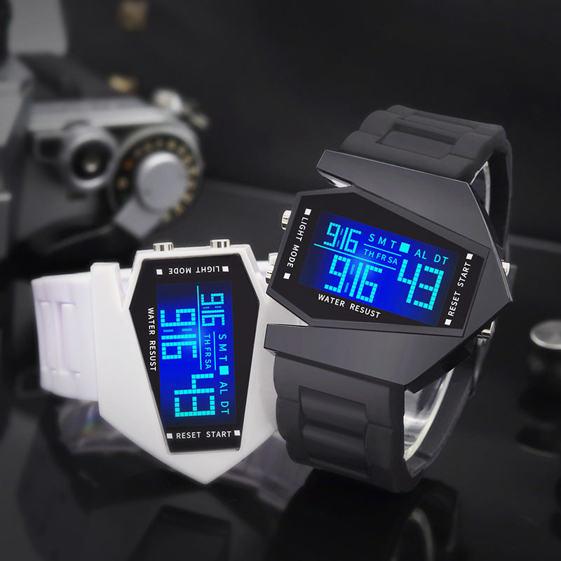 💥⌚Kreativ og lysende LED-klokke formet som et fly🔥
