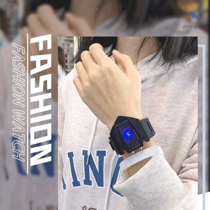 💥⌚Kreativ og lysende LED-klokke formet som et fly🔥