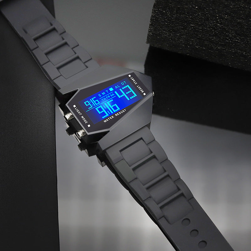 💥⌚Kreativ og lysende LED-klokke formet som et fly🔥