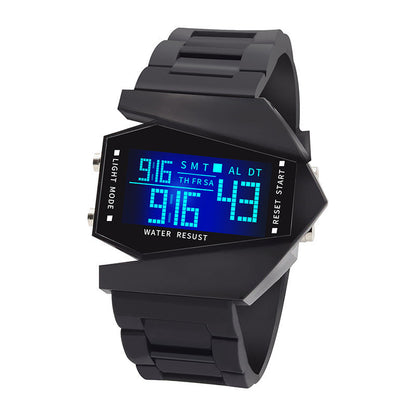 💥⌚Kreativ og lysende LED-klokke formet som et fly🔥
