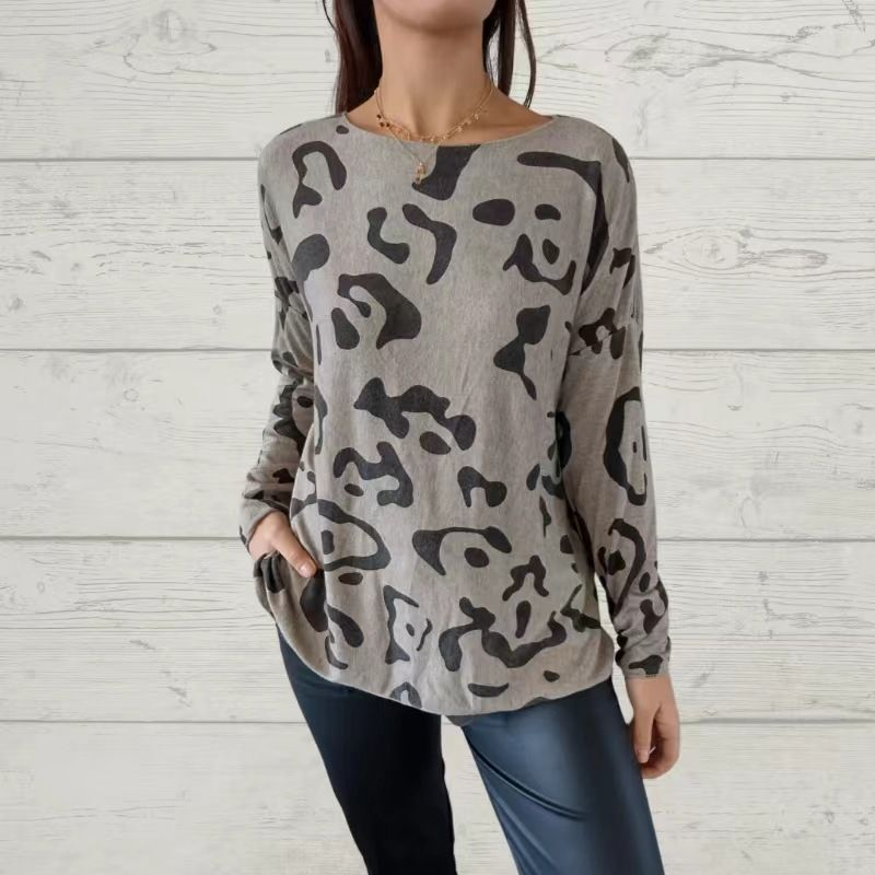 T-shirt a maniche lunghe con motivi di animali italiani per le donne