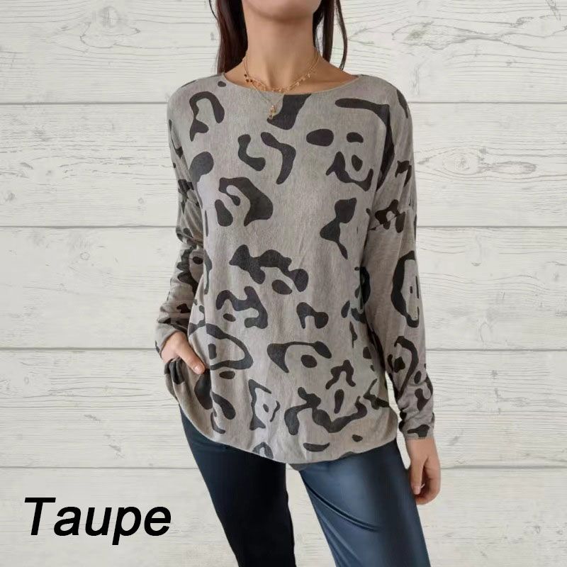 T-shirt a maniche lunghe con motivi di animali italiani per le donne